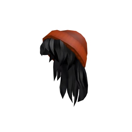 Orange Beanie with Black Hair cover