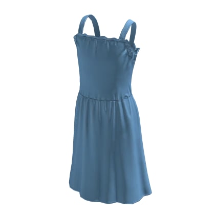 Hem A-Line Dress - Blue cover